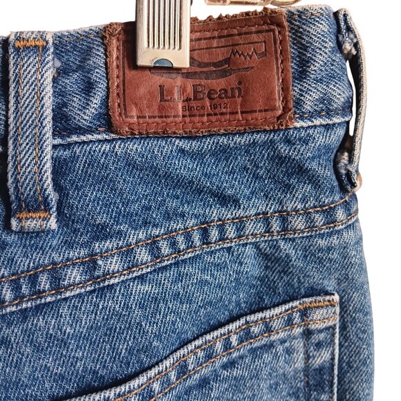 35x29 Vintage L.L. Bean Mens Flannel Lined Jeans Straight Fit Denim 1990's Mex - Picture 5 of 7